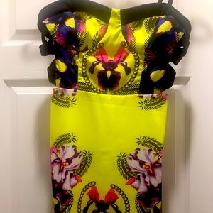 Tropical Summer Cutout Mini Dress
